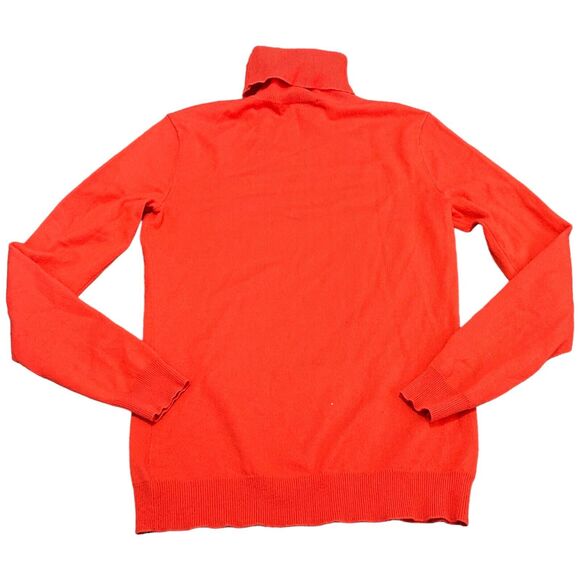 Ralph Lauren Cashmere Sweater Womens Small Orange Knit Long Sleeve Turtleneck - Picture 2 of 8